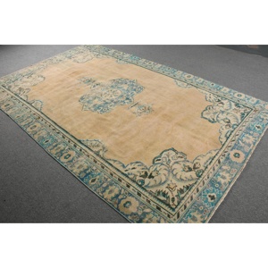 พรมขนาด 6.2x9.8 ฟุต, พรมตุรกีโบราณ, พรมขนสัตว์สีน้ำเงิน - Product Image 2