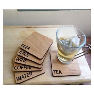 Juego de posavasos de madera reutilizable ecológico Logotipo clásico personalizado para restaurantes caseros. Posavasos decorativos de mesa para bebidas - Product Image 1