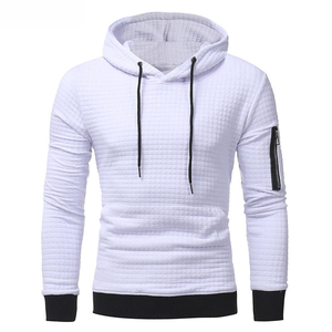 Pakistan Made Winter Men's High Quality 100% Cotton <b>Fleece</b> Pullover Hoodie <b>Black</b> & White Color Comfortable Hot Sale - Product Image 1