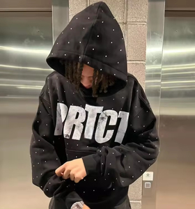 เสื้อฮู้ดกันหนาวสำหรับผู้ชายสีดำเสื้อฮู้ดแฟชั่นใหม่ - Product Image 3