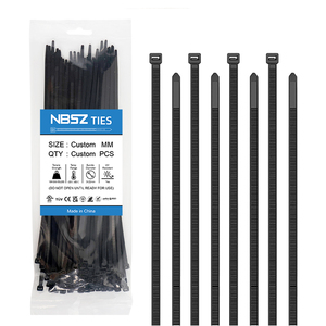 Brida de cable Nylon 66 Bridas de cremallera Abrazadera Naturaleza o alambre negro Brida de cable Correa <span class=keywords><strong>Zap</strong></span> - Product Image 1