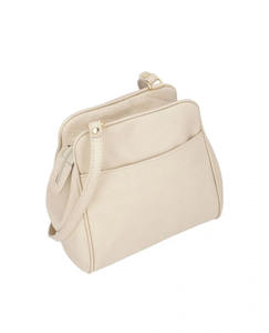 Vente en gros OEM Logo personnalisé Couleurs Sac à bandoulière en cuir véritable beige de haute qualité pour femmes Sangle fixe à fermeture éclair élégante souple pour - Product Image 4