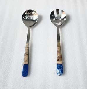Latest Design Kitchenware 18/8 Stainless Steel <b>Salad</b> Server With Resin Handle Utensils <b>Salad</b> Spoon Fork Set <b>Salad</b> <b>Tools</b> Homeware - Product Image 2