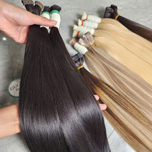 Extensiones de cabello humano con extensiones de cabello virgen y recto de hueso, venta al por mayor, 100% de cabello crudo para mujeres - Product Image 2