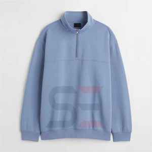 เสื้อกันหนาวมีซิปสำหรับผู้ชายบุขนแกะถักแบบกำหนดเองได้1/4สี่ส่วน - Product Image 2