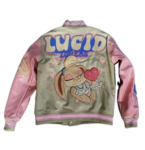 Vente en gros Bomber Varsity Lettermen Jacket Chenille Broderie Logo personnalisé Manches en cuir Patches Vestes d'université de baseball pour hommes - Product Image 1