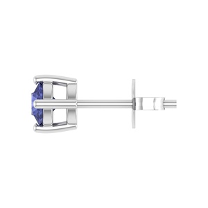Orecchini a Perno in Argento Sterling 925 con Tanzanite Naturale Taglio Rotondo 4mm, Gioielli alla Moda - Product Image 4