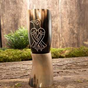 Auténtica taza de cuerno vikingo pulido respetuoso con el medio ambiente estilo Animal jarra para beber 500ml regalo grabado personalizado - Product Image 1