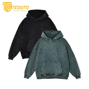 Sweats à capuche pour hommes 100% coton noir et vert sweats à capuche délavés à l'acide hommes couleurs et tailles personnalisées sweats à capuche thermiques respirants tailles personnalisées - Product Image 1