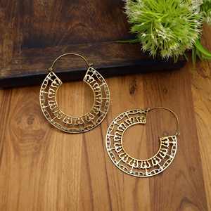 Pendientes de aro bohemios circulares de latón dorado y plateado, estilo vintage, el mejor regalo unisex - Product Image 1