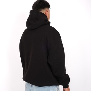 เสื้อฮู้ดดี้ผ้าฝ้าย100% สีดำทรงหลวมใส่สบายพิมพ์ลายนูนสำหรับฤดูหนาว - Product Image 5