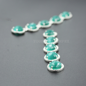 Boucles d'oreilles Monalisa CZ vert foncé faites à la main en argent sterling double couche grande oreille de pierres précieuses grises pour anniversaire de mariage ou cadeau - Product Image 3