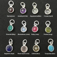 Pequeño colgante de plata de ley 925 con engaste chapado en oro y piedra preciosa natural de 6 mm, certificado por terceros, excelente.