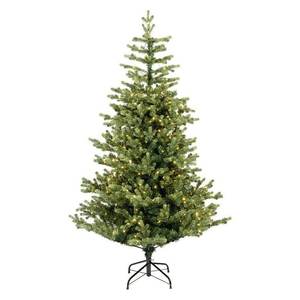 Árbol de Navidad Decorado Verde GENEVA de Amicasa, 540 Luces LED, PVC PE-H210 D126 cm 9670066, Luces de Navidad Decoradas por Geneva - Product Image 1