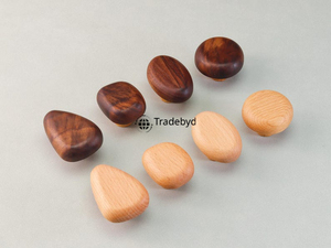Tiradores de cajón de madera duraderos ecológicos de calidad superior Tradebyd, tiradores de armario tallados a mano, armario minimalista para Baño - Product Image 2