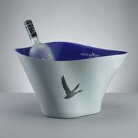 Seau à glace LED pour 2 bouteilles de champagne, transparent avec lumières LED pour restaurant et mariage, logo personnalisé, OEM personnalisé