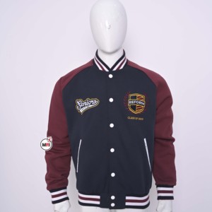 Veste universitaire de baseball à manches en cuir avec broderie en chenille pour hommes, veste Letterman d'hiver, veste en coton vintage pour hommes - Product Image 6