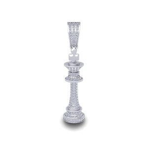 SHREYA DIAM Colgante Rey de Ajedrez de Moissanita con Corte Brillante, Plata 925 Bañada en Rodio, 2.00 CT, Blanco/Amarillo, Amuleto Temático de Lujo - Product Image 1