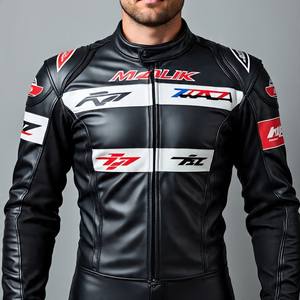 Traje de moto de cuero de carreras | Malik Raza | Armadura CE Compatible - Product Image 4