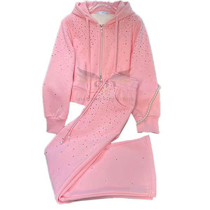 Nouvelle arrivée Rhinestone Survêtement Fashion Jogger Set Streetwear Outfit Rhinestone Survêtement en gros - Product Image 1