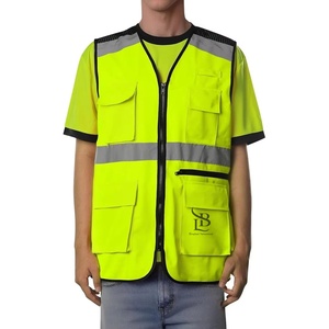Chaleco DE SEGURIDAD reflectante de 4 bolsillos de calidad superior para topógrafo básico para ropa de trabajo de construcción de verano precio al por mayor 2025 - Product Image 1