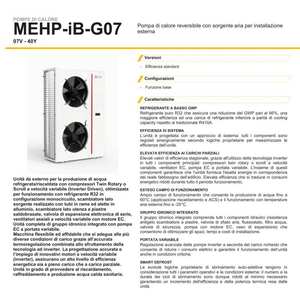 Pompe à chaleur air-eau monobloc réversible Mitsubishi MEHP-iB 15 kW A++ R32 pour systèmes de climatisation domestiques, modèle MEHP-IB15V2 - Product Image 5