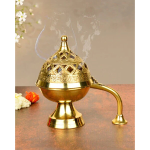 New Antique Design Tableware <b>Incense</b> <b>Burner</b> Brass Metal Bakhoor Holder Home Purifying Dhoop Dani <b>Incense</b> <b>Burner</b> in Low Price - Product Image 3