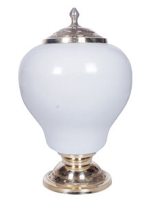 Urna de cremación de Metal hecha a mano de calidad de exportación de mascotas con acabado blanco para cenizas humanas, urna decorativa para cenizas, urna funeraria - Product Image 5