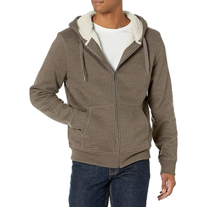 Sweat à capuche zippé personnalisé 100 % coton molletonné, confortable, nouveau style, pour homme, molleton épais, fermeture éclair intégrale - Product Image 1