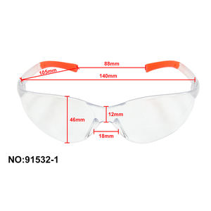 Gafas de seguridad ligeras certificadas por ANSI y CE con puntas de goma y lentes de PC de alta transparencia Taiwán sin marco 91532-1 - Product Image 4