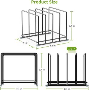 Cutting Board Organizer 1.6in Wide Kitchen Cutting Board Holder Stand for Pan Baking Sheets Cookie Sheets 4 Slots Baking Sheet - Product Image 3