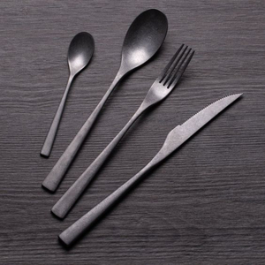 Brass <b>Gold</b> Plated <b>Cutlery</b> Dining Table Dinnerware <b>Cutlery</b> <b>Set</b> 5 Piece <b>Set</b> Wholesale Silverware Kitchenware Hotel Ware Supplies - Product Image 2