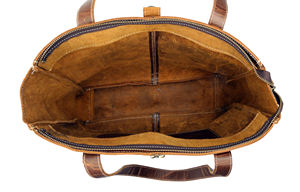 กระเป๋าหนังแท้ทำมือสำหรับผู้หญิง กระเป๋าสะพายข้างอเนกประสงค์ กระเป๋าถือสำหรับเดินทาง ช้อปปิ้ง และจัดเก็บ-กระเป๋าทำมือ - Product Image 5