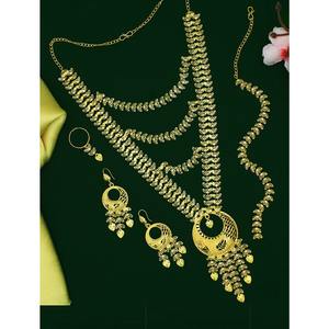 Parure de bijoux collier avec boucles d'oreilles en laiton plaqué or pur parure de bijoux collier design haute qualité Émirats arabes unis Dubaï - Product Image 1