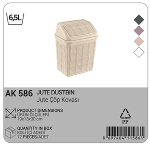 Poubelle à couvercle basculant en plastique, petite poubelle pour salle de bain, cuisine, buanderie, maison, bureau, facile à nettoyer, durable, en PP - Product Image 4