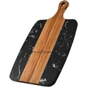 Tabla de cortar redonda de cocina para el hogar, tabla de cortar de mármol y madera de gran tamaño de la más alta calidad - Product Image 4