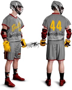 ชุดกีฬาลาครอสมหาวิทยาลัยปรับแต่งได้เสื้อเจอร์ซีย์ที่มีความทนทานและมีชื่อโลโก้ - Product Image 2