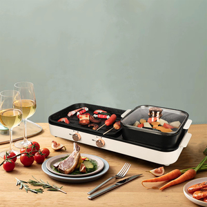 2 in 1 pentola <span class=keywords><strong>elettrica</strong></span> antiaderente interna e piastra per bistecche barbecue senza fumo griglia interna 1980w piastra <span class=keywords><strong>elettrica</strong></span> - Product Image 6