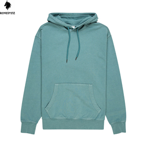 Sweat à capuche pull personnalisé pour hommes léger de haute qualité 100% coton polyester tissu éponge solide motif teint uni - Product Image 1