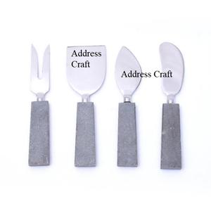 ชุดเครื่องใช้บนโต๊ะอาหารสเตนเลสปลอดภัยพร้อมด้ามจับเรซินชุดชีสเครื่องใช้บนโต๊ะอาหารสำหรับอาหารค่ำ - Product Image 1