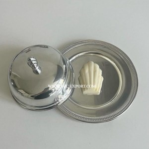 Boîte de rangement de gardien de fromage plat à beurre avec couvercle de bouton boîte à beurre en acier inoxydable plat à beurre en métal de couleur vive Design moderne - Product Image 5