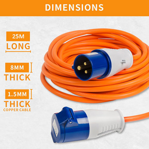 Kabel Ekstensi Daya Listrik Tugas Berat Caravan Camping 10/25M H05VV-F, Kabel Sambungan, Kabel Ekstensi Listrik - Product Image 3