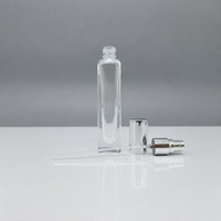 Flacon d'échantillon de parfum de luxe pour femmes et hommes, en verre épais, fin et haut, 20 ml, carré, avec pulvérisateur à fine brume, sur mesure