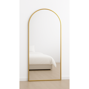 Miroir mural de luxe moderne doré en forme d'arche 60x165cm, avec cadre en laiton, pour la maison et les hôtels par Smartspace - Product Image 2