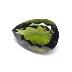 Hermosa forma de gota de lágrima 100% Natural tallado pera corte suelto genuino calibrado verde moldavita piedra preciosa para la venta a granel - Product Image 3
