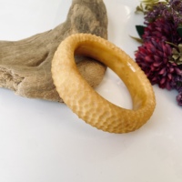 Amberstone Takı El Oyması Petek Dokulu Doğal Baltık Kehribar Bileklik Sarı Nişan Bilekliği