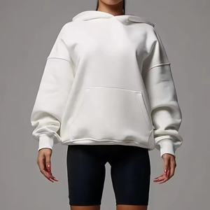 Sweat à capuche surdimensionné de luxe de haute qualité en molleton personnalisé imprimé, en coton biologique épais, écologique, pour femmes, pour l'hiver - Product Image 1