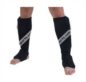 Último diseño Color blanco Acolchado de espuma Espinillera elástica Karate Boxeo Empeine con su logotipo Protección de cuero Espinillera - Product Image 5