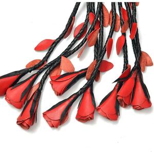 JEXMOO - Látigos de Cuero Hechos a Mano, Herramientas Artesanales, Rojo y Negro, Nuevo, 1 Juego de Accesorios de Bondage para Adultos, Internacional - Product Image 5