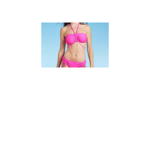Shade & Shore Set bikini da donna a 2 pezzi con top a fascia e spalline, reggiseno push-up e slip sgambato, rosa, taglia XL - Product Image 2